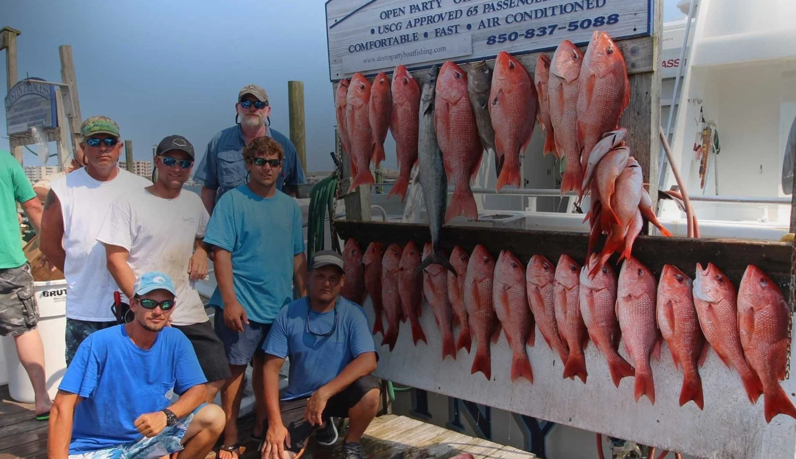 Destiny party boat family fishing in Destin