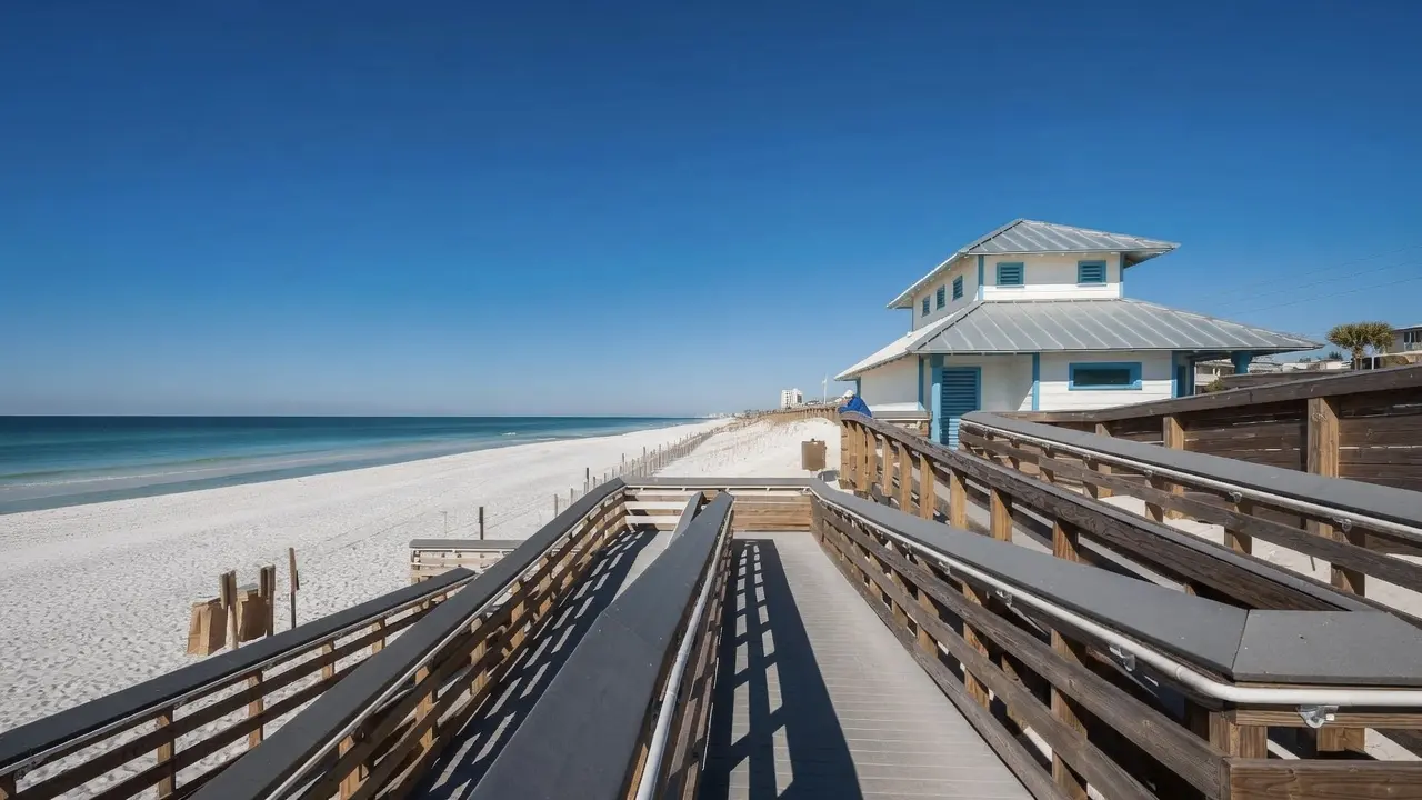 Beach access walkover at Miramar Beach in South Walton County Florida